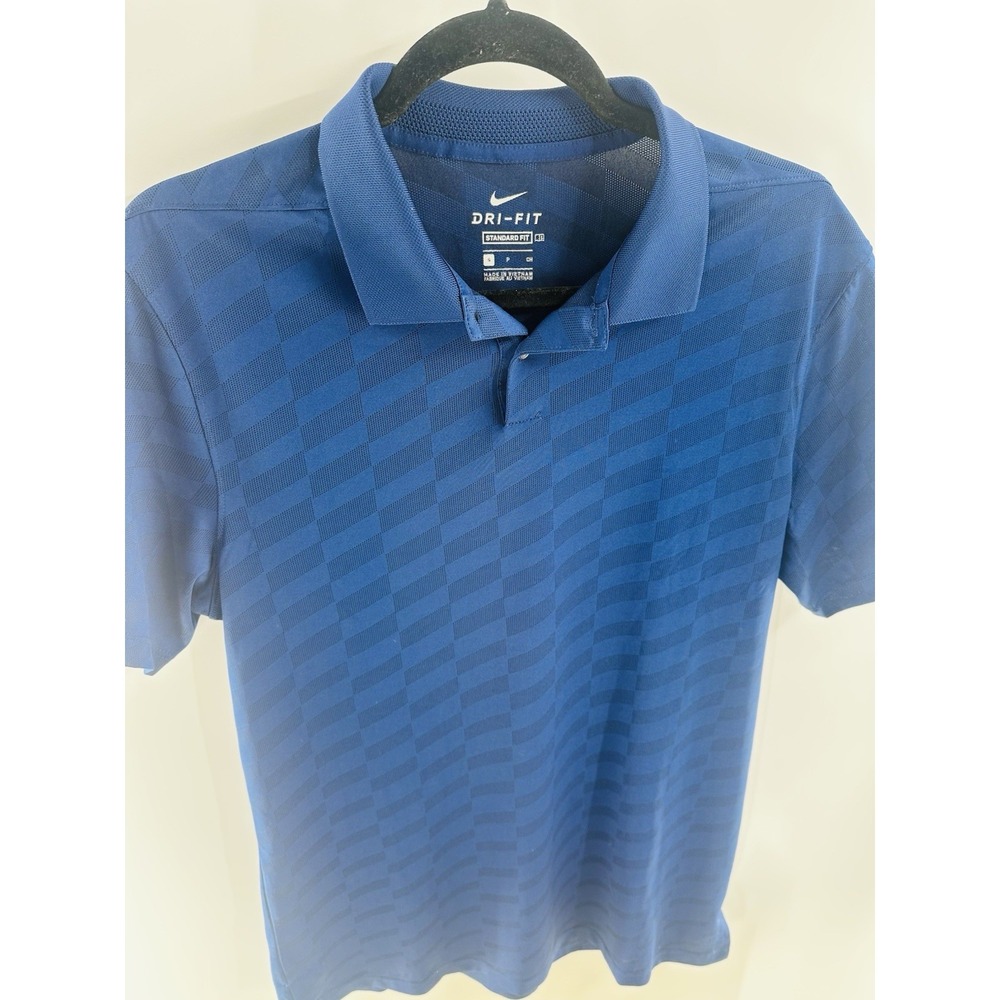 Nike Mens Golf Dri-Fit‎ Navy Blue Shirt Short Sleeve Polo Blue Size Small